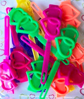 Multicolor heart barrettes