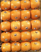 Light Wooden Hair Beads with Stones (2pk)