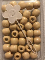 Natural Wooden Hair Beads (2 Packs)