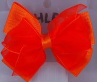 Layered Hair Bow - Orange