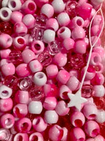 160PK Medium Pink Tie Dye Hair Beads – Twist Braid Snap