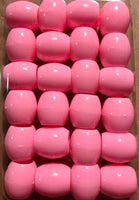 pink barrel hair beads