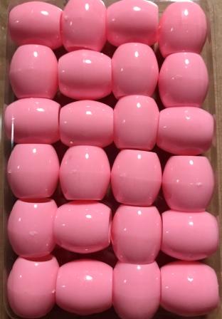 pink barrel hair beads
