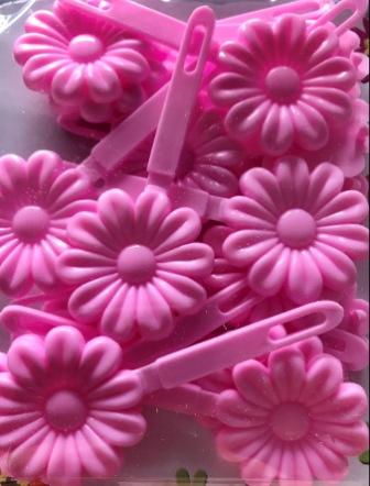 light pink flower barrette mix