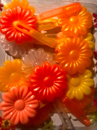 Pinks, Peach, Yellow, White and Clear Large Daisy Barrettes