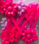 Pinks and White flower snap barrettes