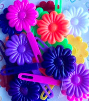 Primary Color Flower Barrettes