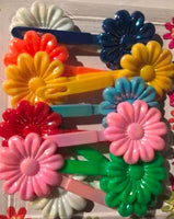 Primiary color snap hair barrettes with sheen