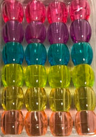 Rainbow translucent barrel hair beads