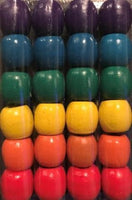 Rainbow Barrel Wooden Hair Beads