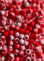 red tie dye medium hair beads