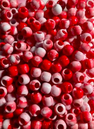 red tie dye medium hair beads