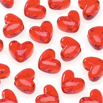 Red heart hair bead