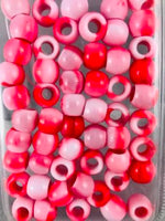 Red Tie Dye Medium Hair Beads