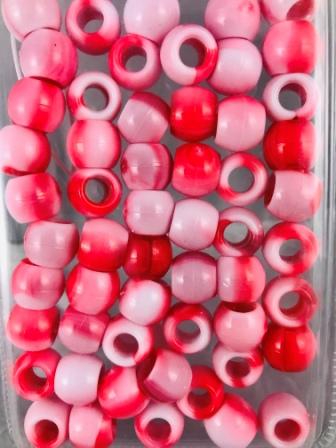 Red Tie Dye Medium Hair Beads