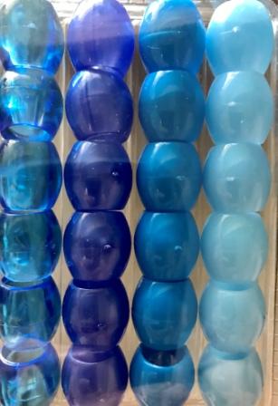 Shades of Blue Barrel Hair Beads