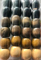 Shades of brown wooden barrel hair beads