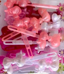 shades of burgundy bow barrettes