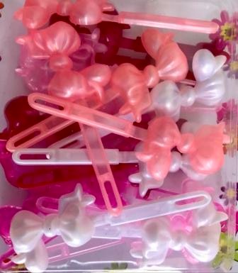 shades of burgundy bow barrettes