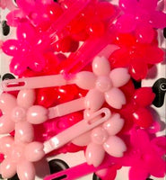 Shades of pink flower barrettes