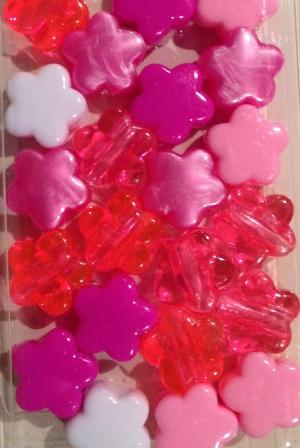 Shades of Pink Flower Hair Beads
