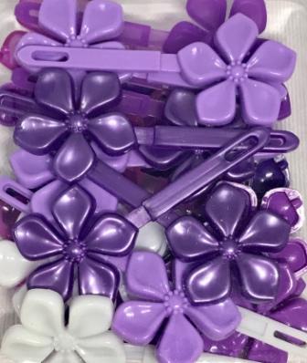 Shades of Purple flower hair barrettes