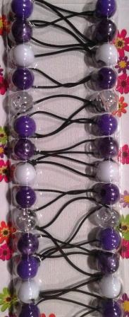 Small Assorted Purples, White, and clear Hair Ballies