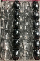 silver and glitter barrel hair beads