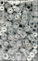 Silver and glitter chubby hair beads
