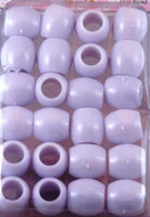 White Barrel Hair Beads - extra Large Hole
