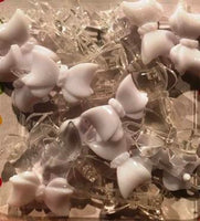 small white and clear butterfly barrettes