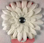 White Fresh Flower Hair Bow with bling