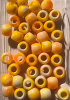 Yellow Tie Dye Hair Beads Medium