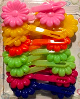 assorted color flower barrettes