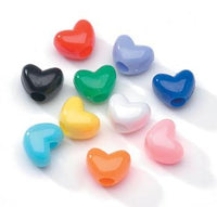 Assorted color heart hair beads 200 pack