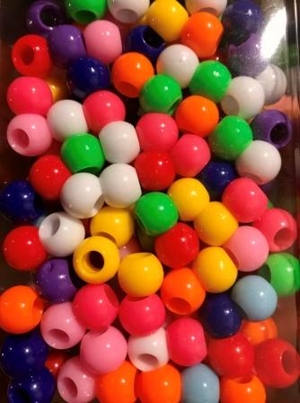 assorted color medium chubby hair beads
