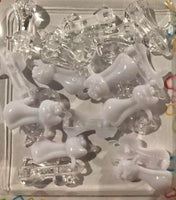Clear and White cat barrettes