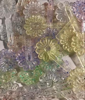 glitter daisy flower barrettes
