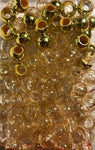 gold and gold glitter medium chubby hair beads