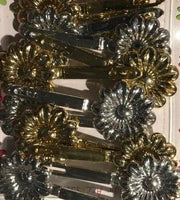 Silver and Gold Flower Barrettes