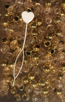gold glitter hair beads medium size