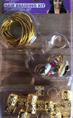 gold hair braiding kit