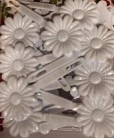 White Large Daisy Barrettes