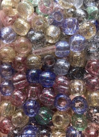 Medium Chubby glitter hair beads