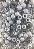 240pk Medium Hair Beads White and Clear