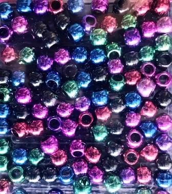 Metallic medium hair beads