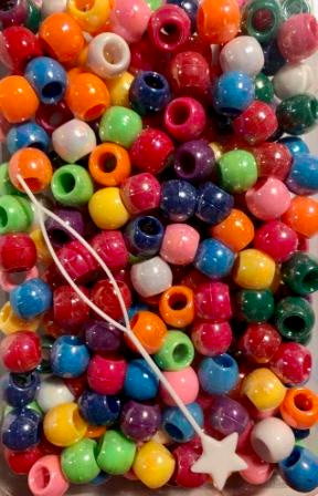 multicolor medium hair beads with sheen