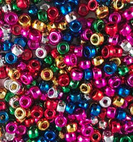 assorted color metallic hair beads (Pony beads)