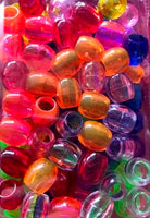 Multi color translucent barrel hair beads