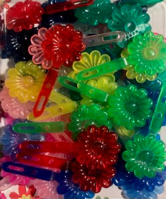 Multicolor Translucent Daisy Barrettes